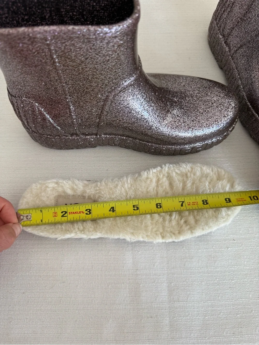 UGG Mauve Sparkle Glitter Ankle Rain Boots